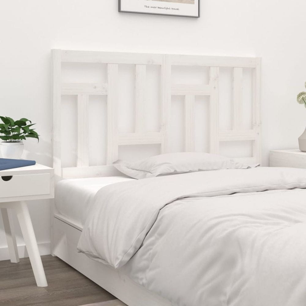Vidaxl Čelo postele, biele, 165,5x4x100 cm, masívne borovicové drevo